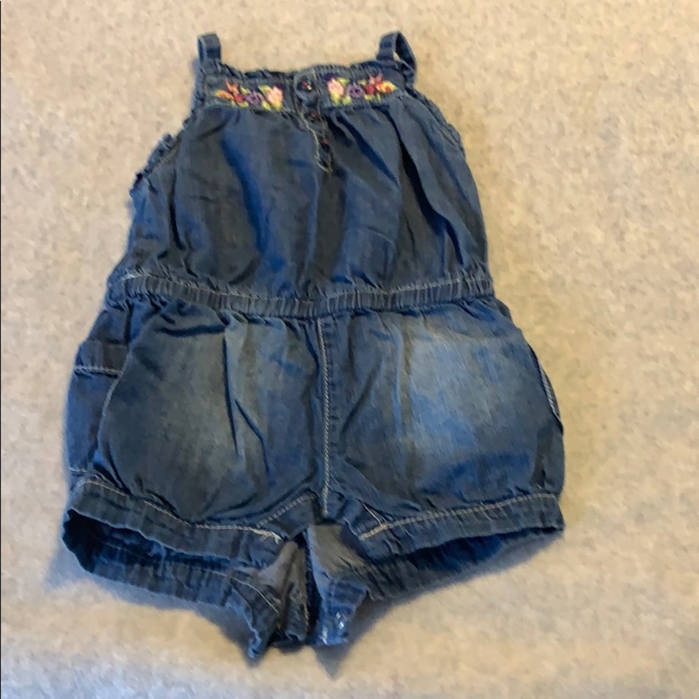 Denim one-piece jumpsuit